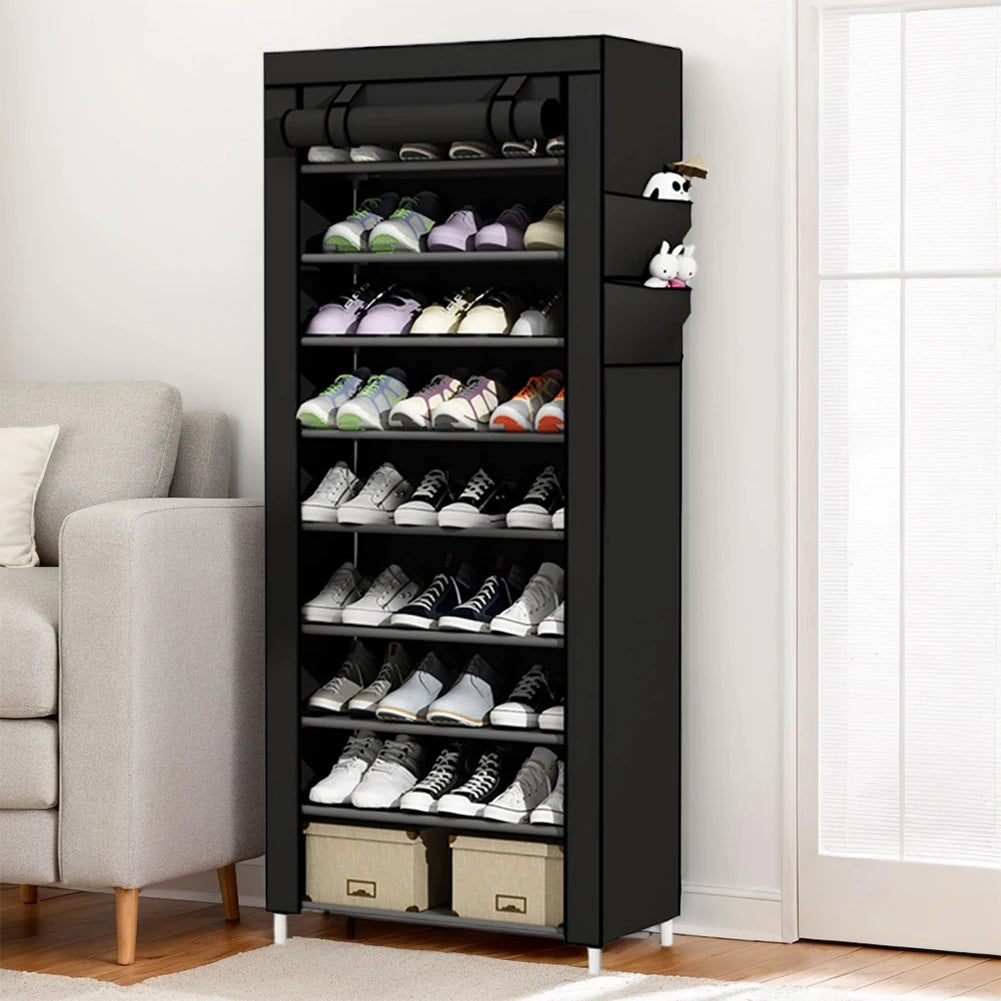 APWIKOGER 10-Layer Shoes Cabinet Dustproof Metal Storage Rack