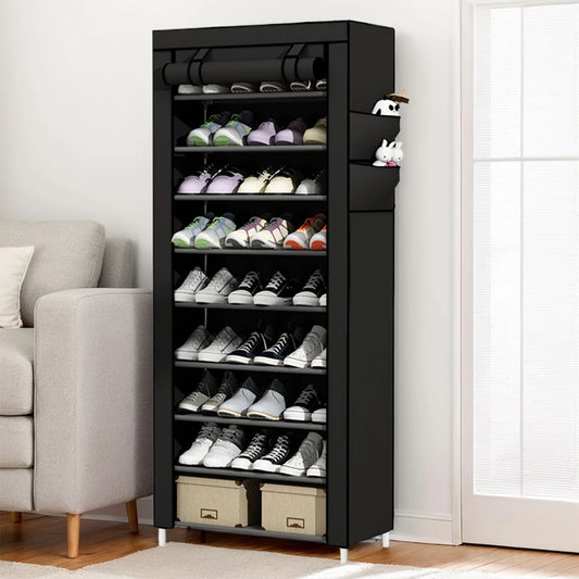 APWIKOGER 10-Layer Shoes Cabinet Dustproof Metal Storage Rack