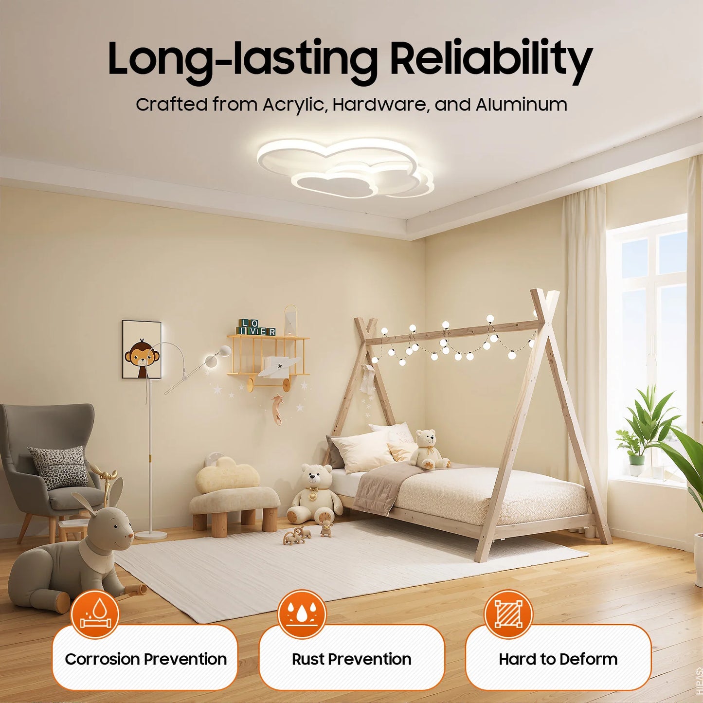 Cloud Shaped LED Ceiling Light Acrylic For Living Room