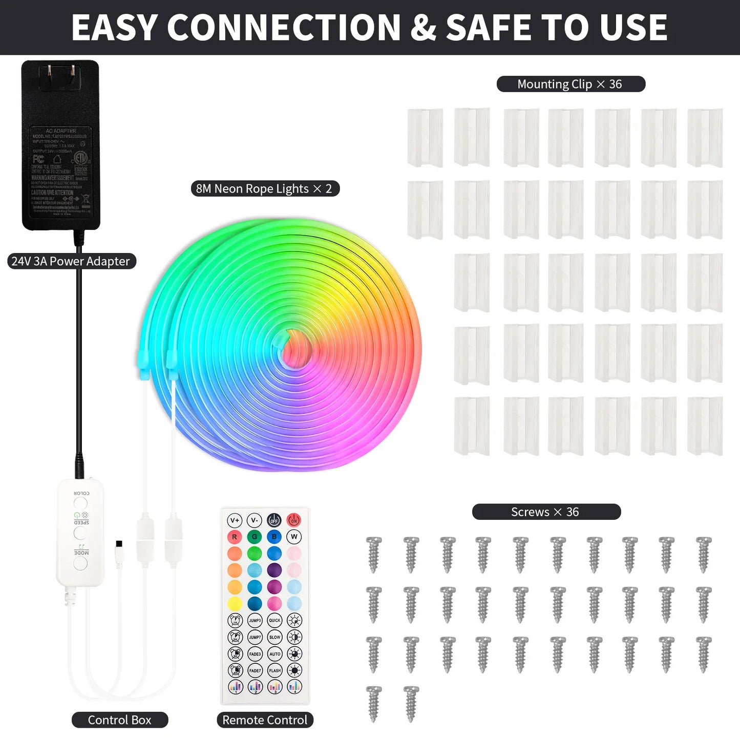 LED Neon RGBIC Lights 8M 16M 72Leds/m LED Lights with RF Remote Bluetooth Flexible Waterproof Music Sync DIY Design Lights Decor