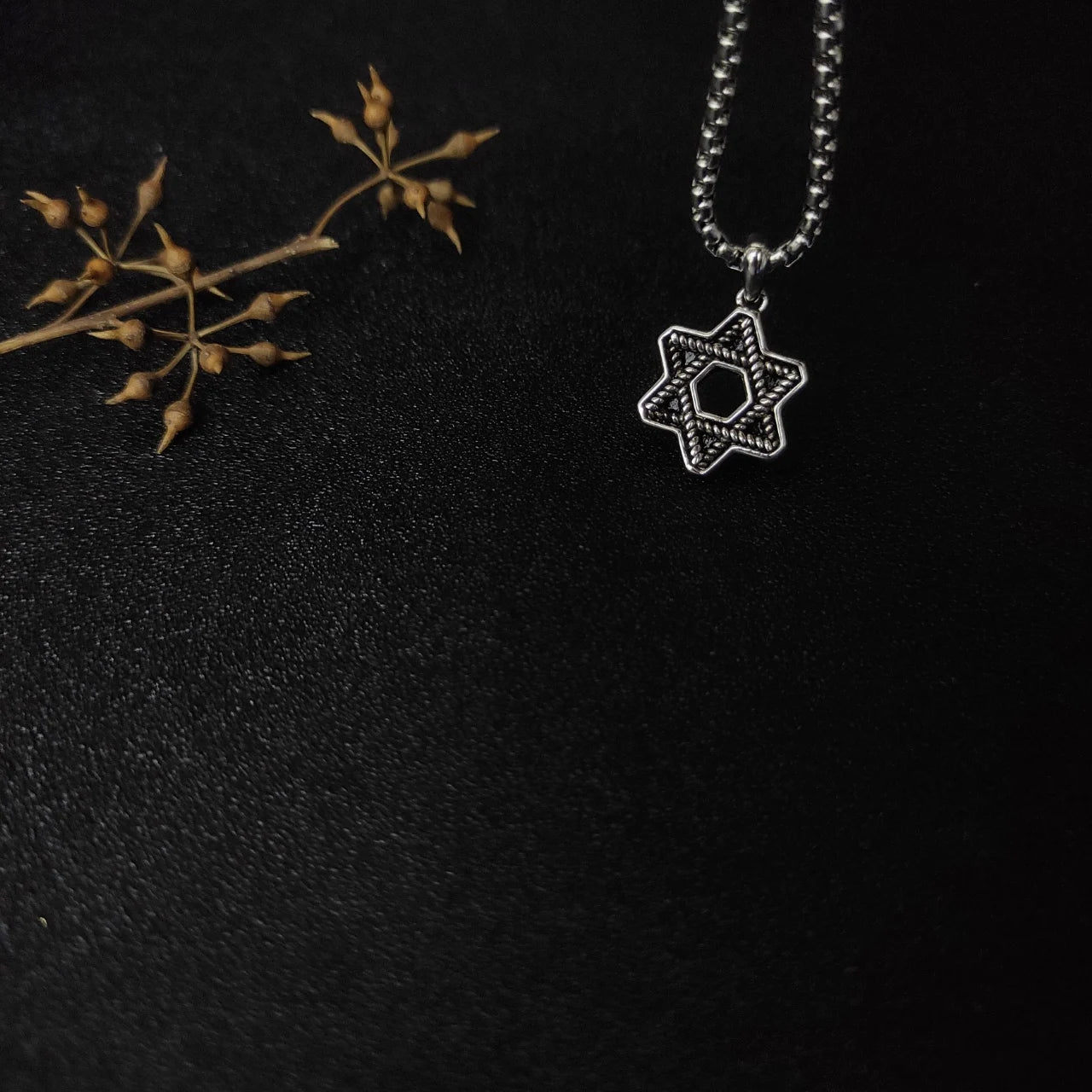 CN Guangdong Star Of David Necklace Unisex Hip Hop Pendant