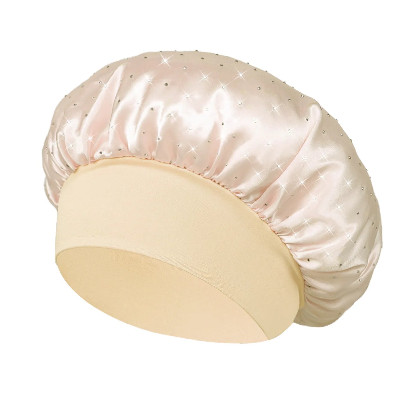 KYDZSWCN Satin Rhinestone Sleep Bonnet Headwrap Wide Band Cap