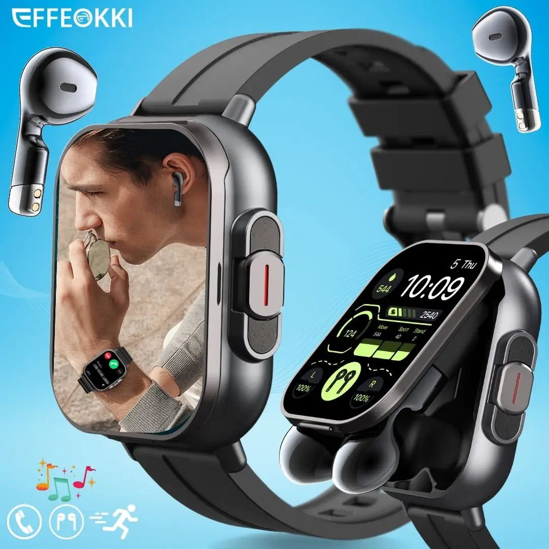 D8 2-In-1 Smartwatch With Earbuds Bluetooth Call NFC