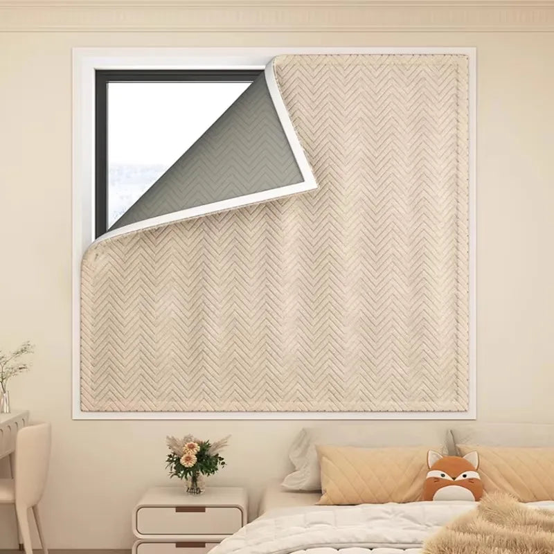 Nordic Winter Thickened Polyester Curtain Panel With Velcro