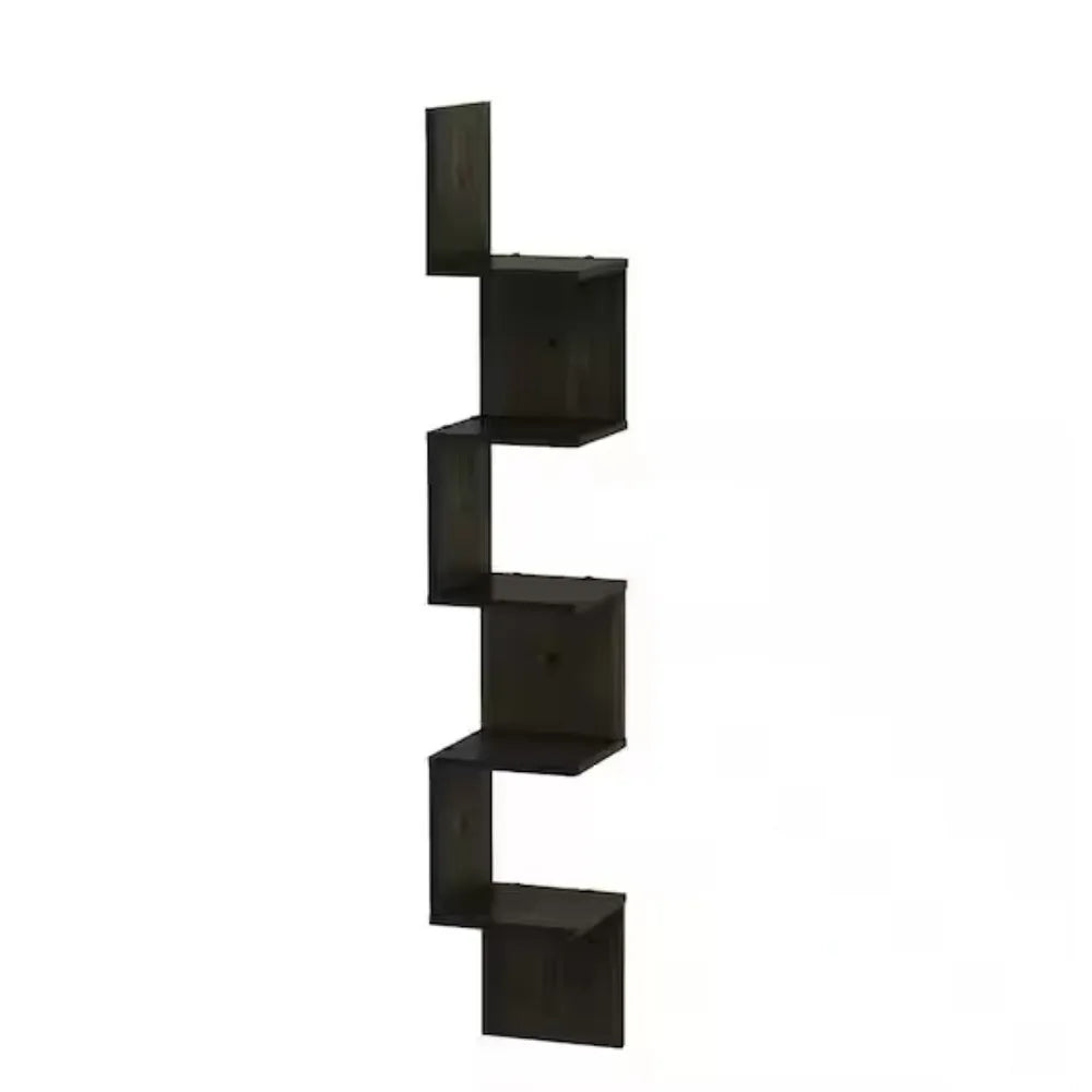 Hign Concerned 5 Tier Wall Mount Floating Corner Shelf
