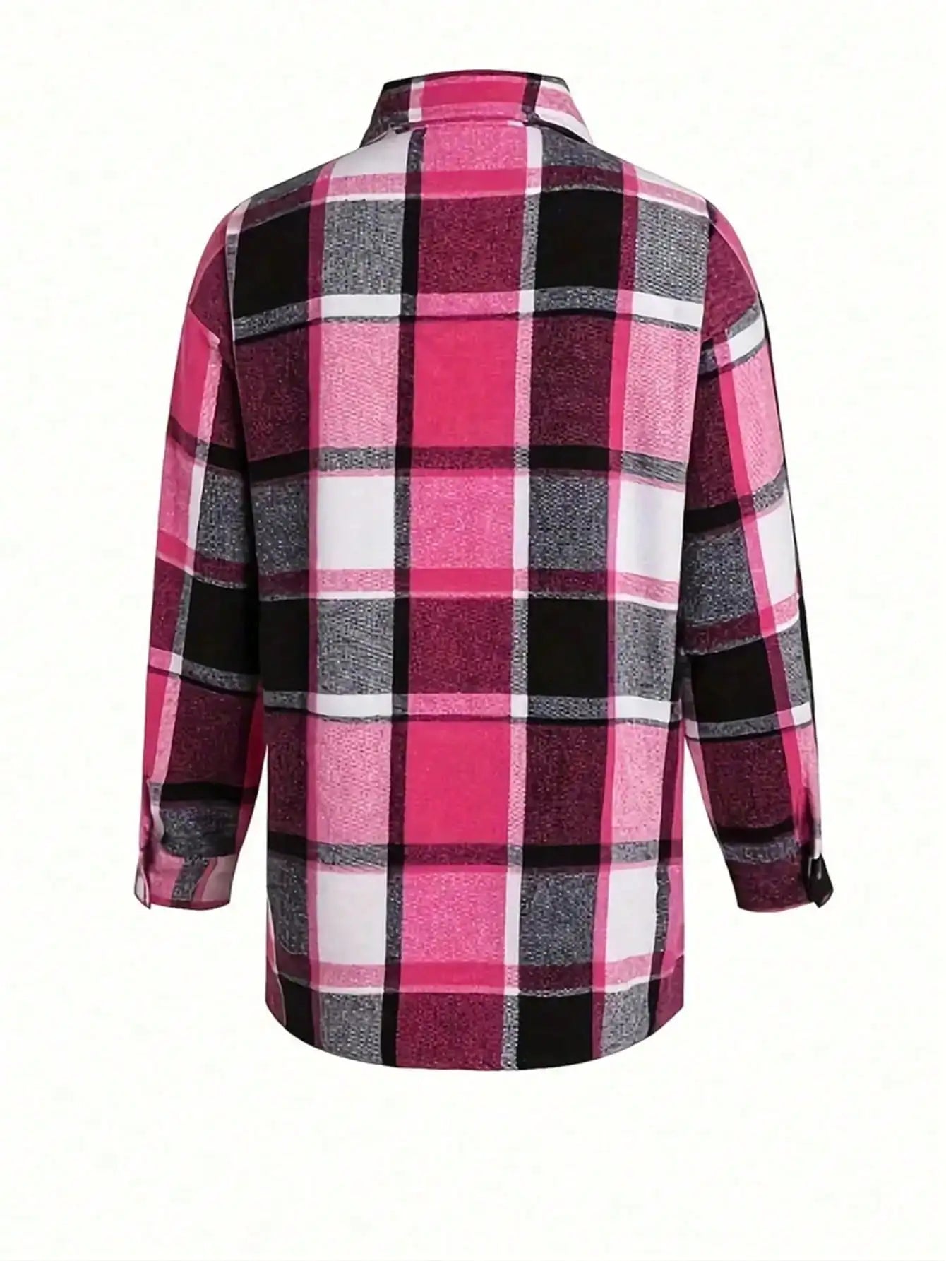 2025 Newest Women's Long Sleeve Flannel Plaid Shirt Casual Button Down Shirt Cardigan New Year and Valentine's Day Clothing