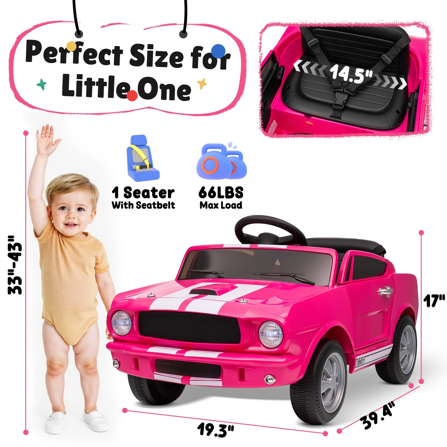 JoyRacer Shelby GT350 Kids Electric Car 12V 2WD Ride On