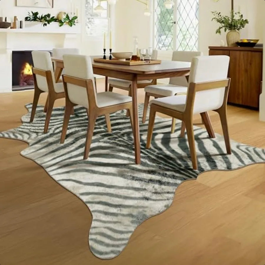 Zebra Faux Zebra Hide Area Rug Western Decor Living Room