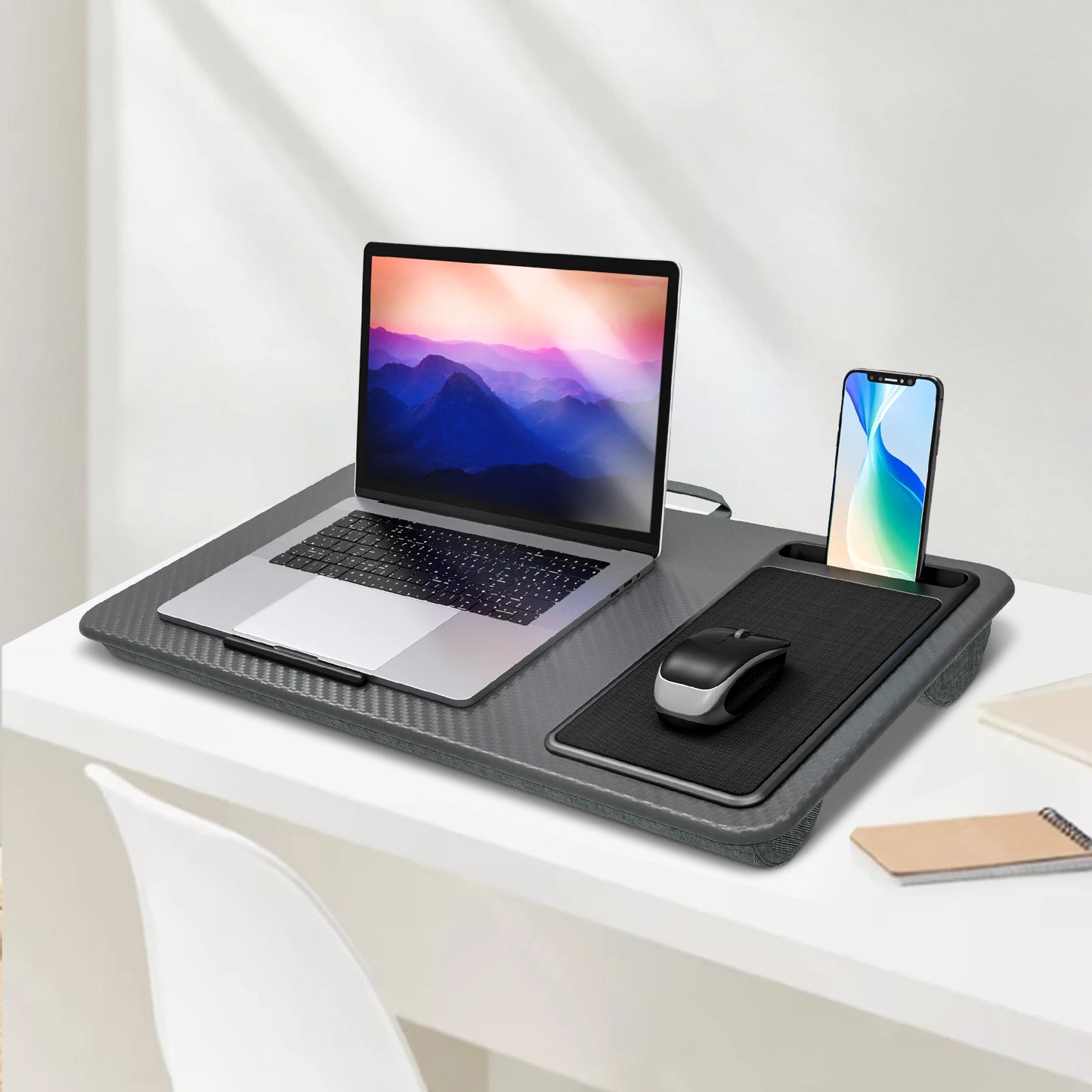 Hignconcerned Lap Desk With Mouse Pad And Phone Holder