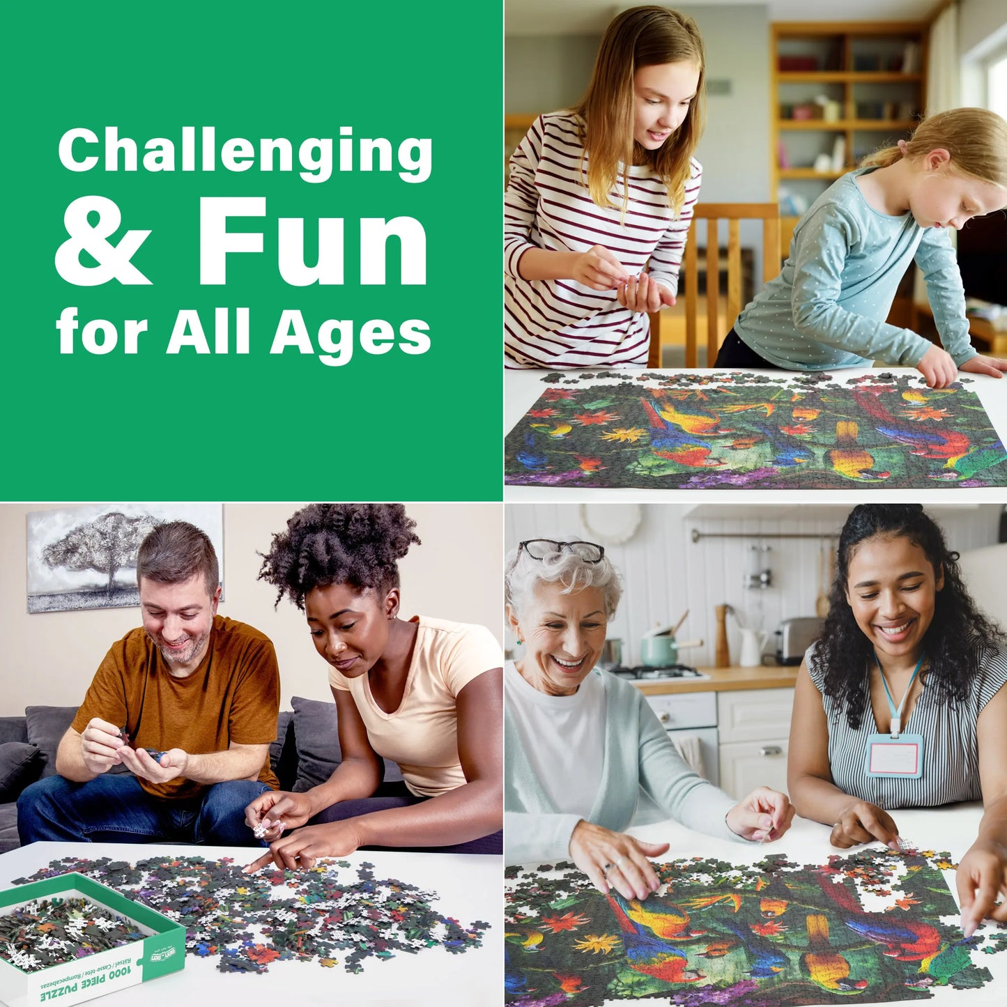 Parrots in the Jungle 1000 Piece Jigsaw Puzzle For Adults Women Men Birthday Christmas Gifts For Thanksgiving Home Decoration