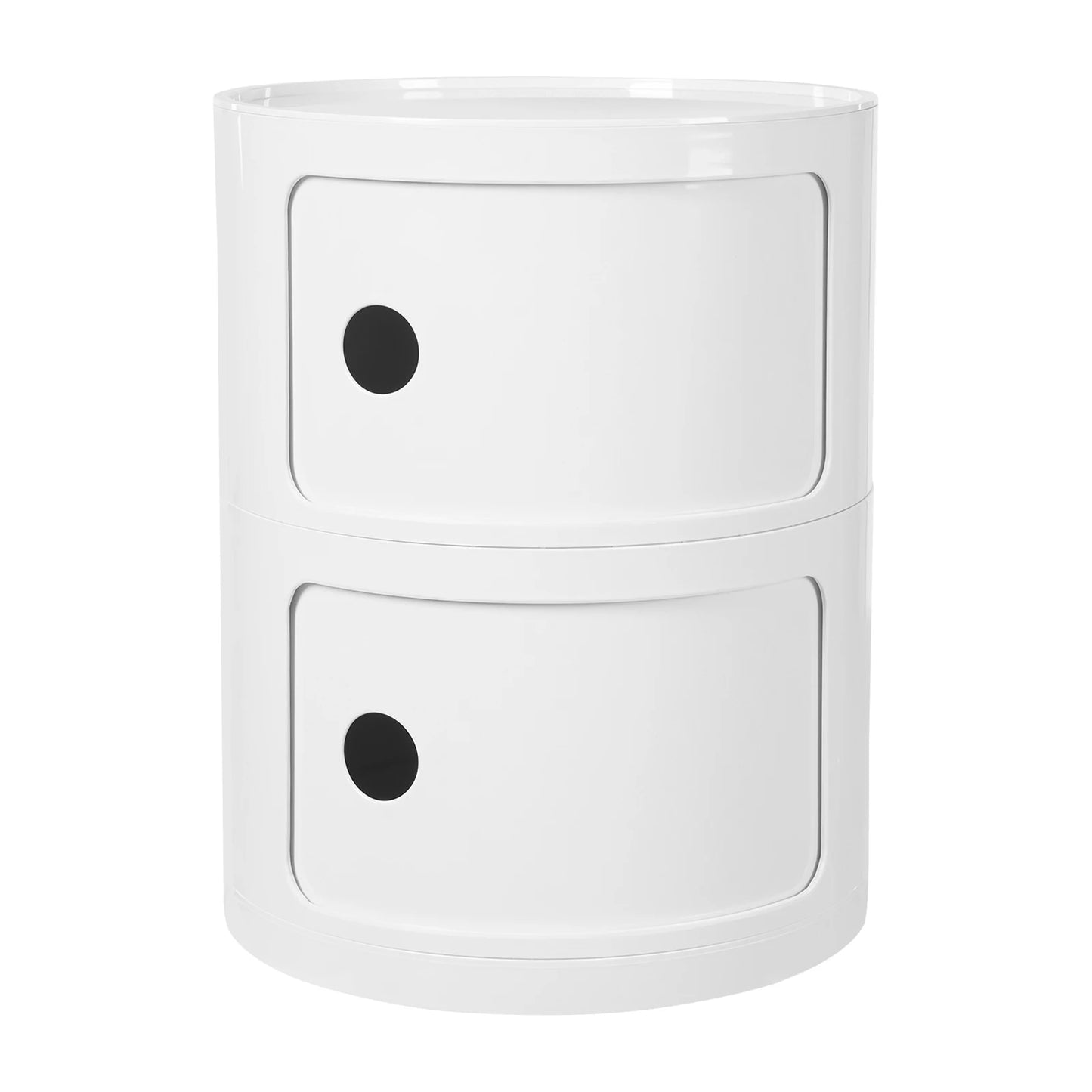 General Use 2 Tier Round Bedside Cabinet Nightstand With Drawers