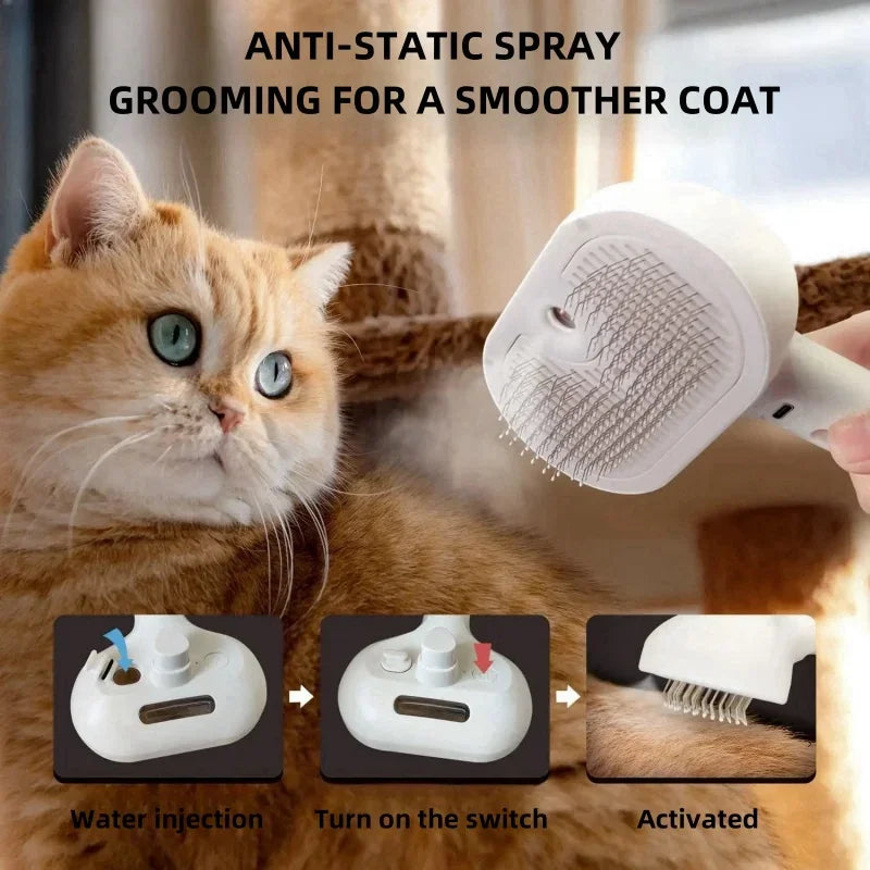 Hign-concerned Dog Cat Comb Self Cleaning Dematting Brush