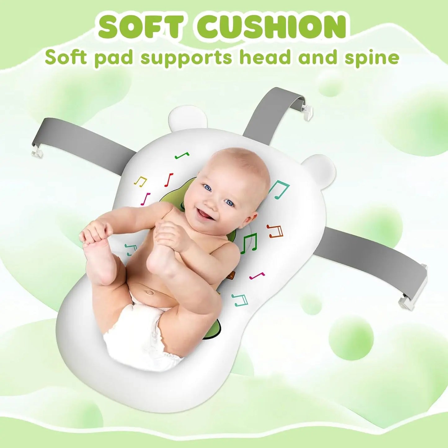Foldable Baby Bath Tub With Cushion And Thermometer
