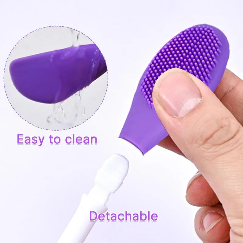 8/4/2pcs Silicone Face Mask Brush 2 in 1 Double-Head Manual Cleansing Brushes Facial Scrubber Mud Film Applicator Skin Care Tool