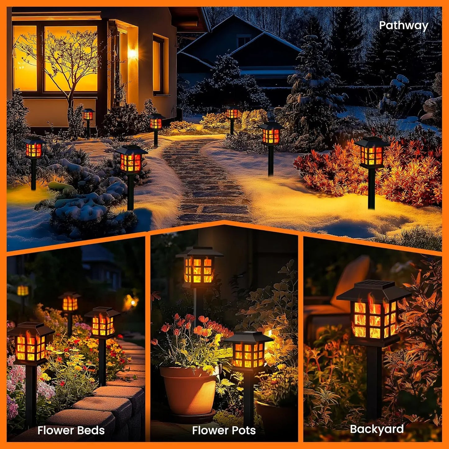 SZRSTH Solar Torch Lights Waterproof Flickering Flames