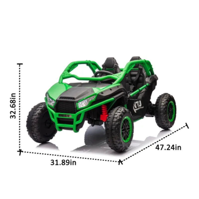 24V Two-seater Kids Ride On UTV,20in seat width,400W Super high power,Rear storage space,Speeds 3.73-4.97MPH For Kids aged 3+.