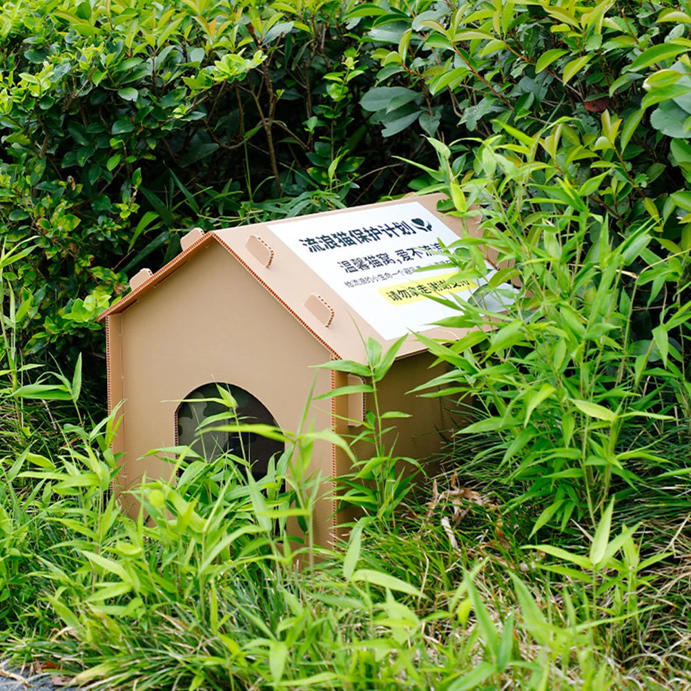 AlloetHign-concerned Weatherproof Cat Shelter Foldable House