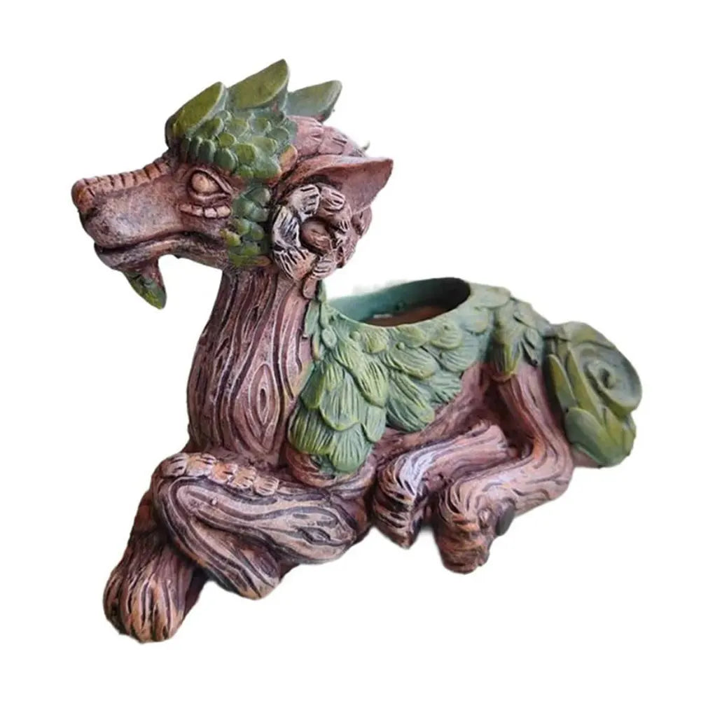 APWIKOGERH Dragon Tree Succulent Planter Resin Statue