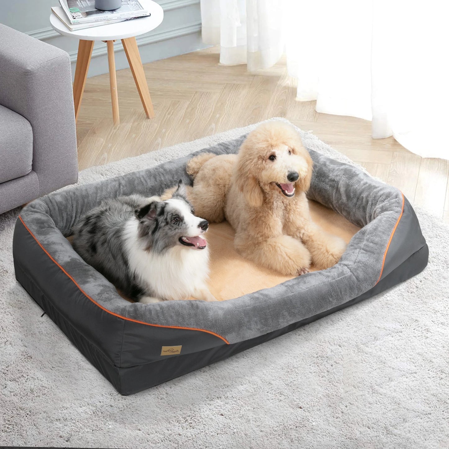 BINGOPAWCN Large Dog Bed Cozy Fleece Washable Waterproof