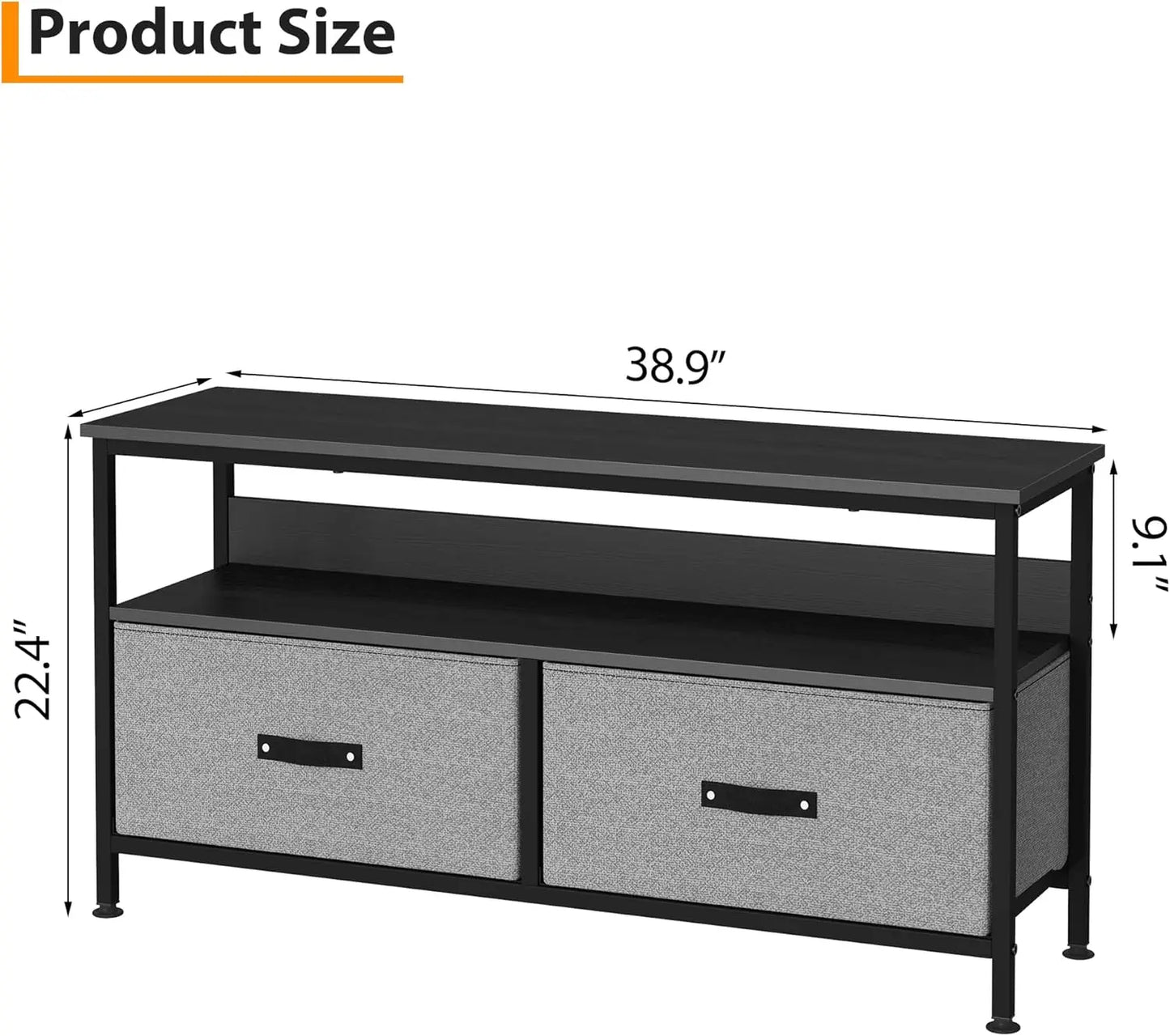 TWISTER.CK TV Stand With Storage Two Drawers For Living Room