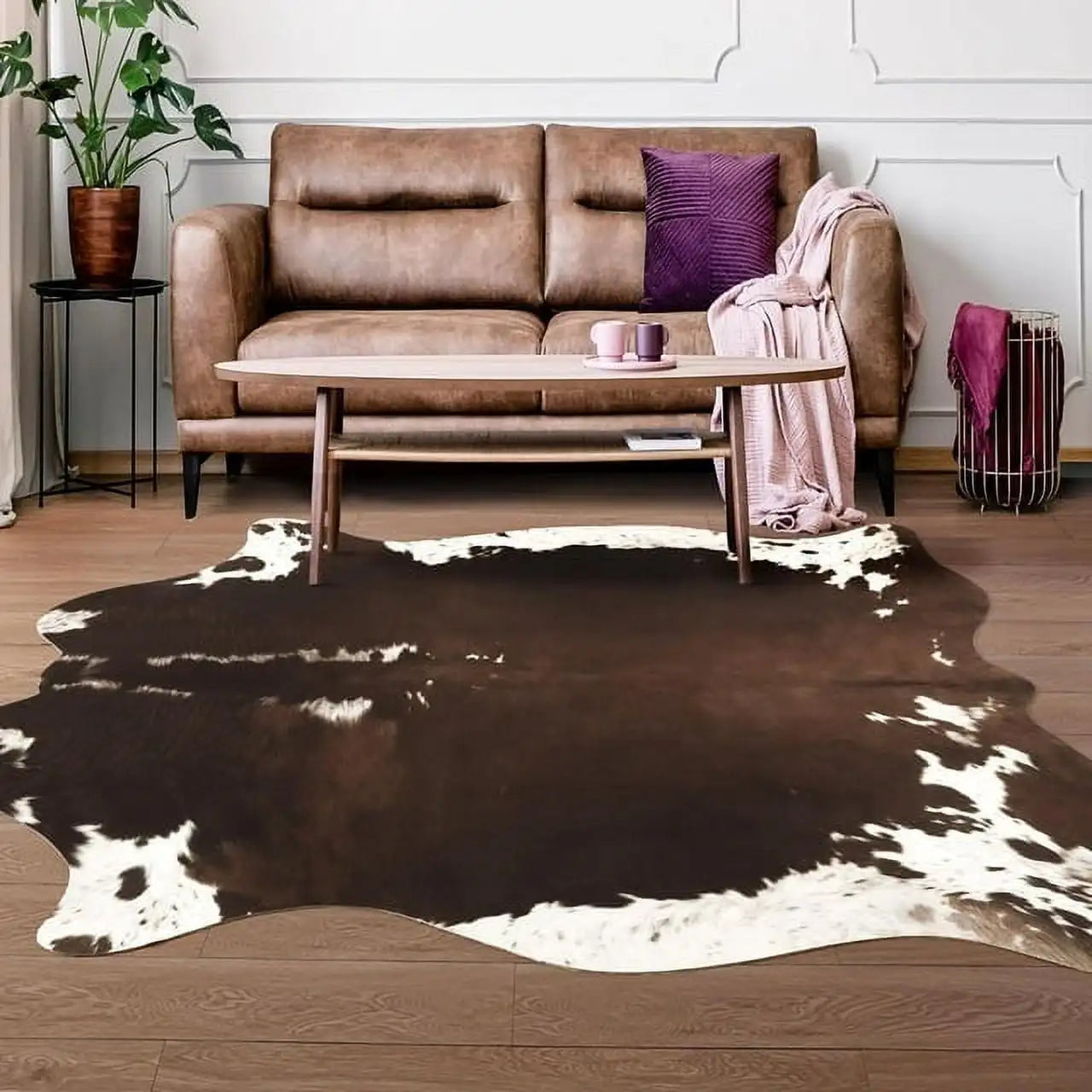 LochasCN American Style Animal Print Faux Fur Rug Decor