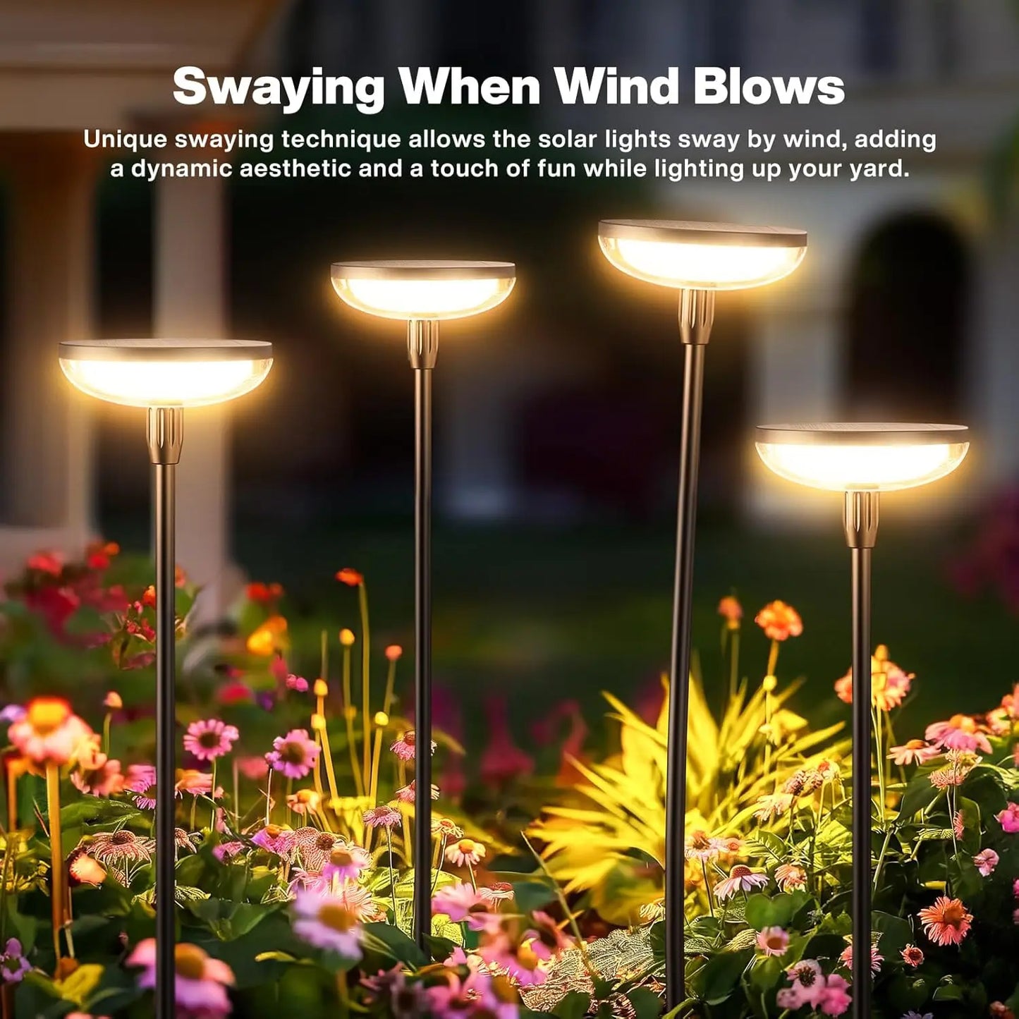 6Pack Solar Garden/Path Lights, 40Lumens, 14Hrs, 31" Tall, Auto On/Off for Yard/Patio/Path/Lawn