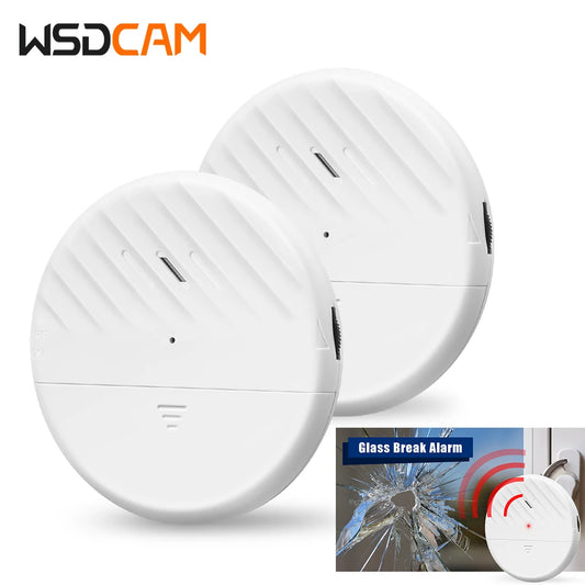 WSDCAM 125dB Wireless Glass Break Alarm With Sensor Pro