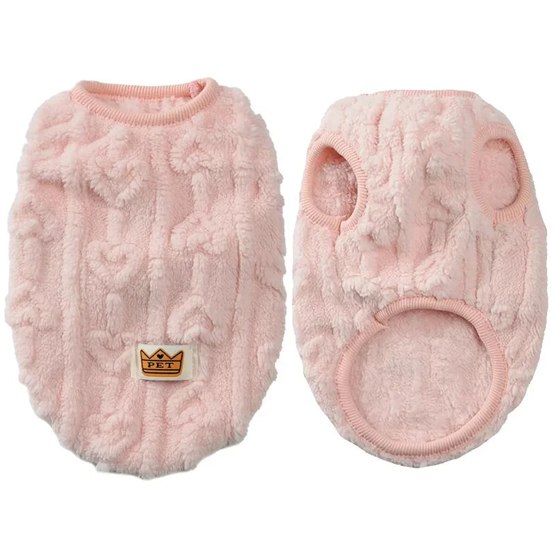 Cat Dog Soft Cozy Clothes Autumn Winter Warm Fleece Sweatshirt for Small Medium Dogs Puppy Kitten Jacket Coat Pet Teddy Sweater
