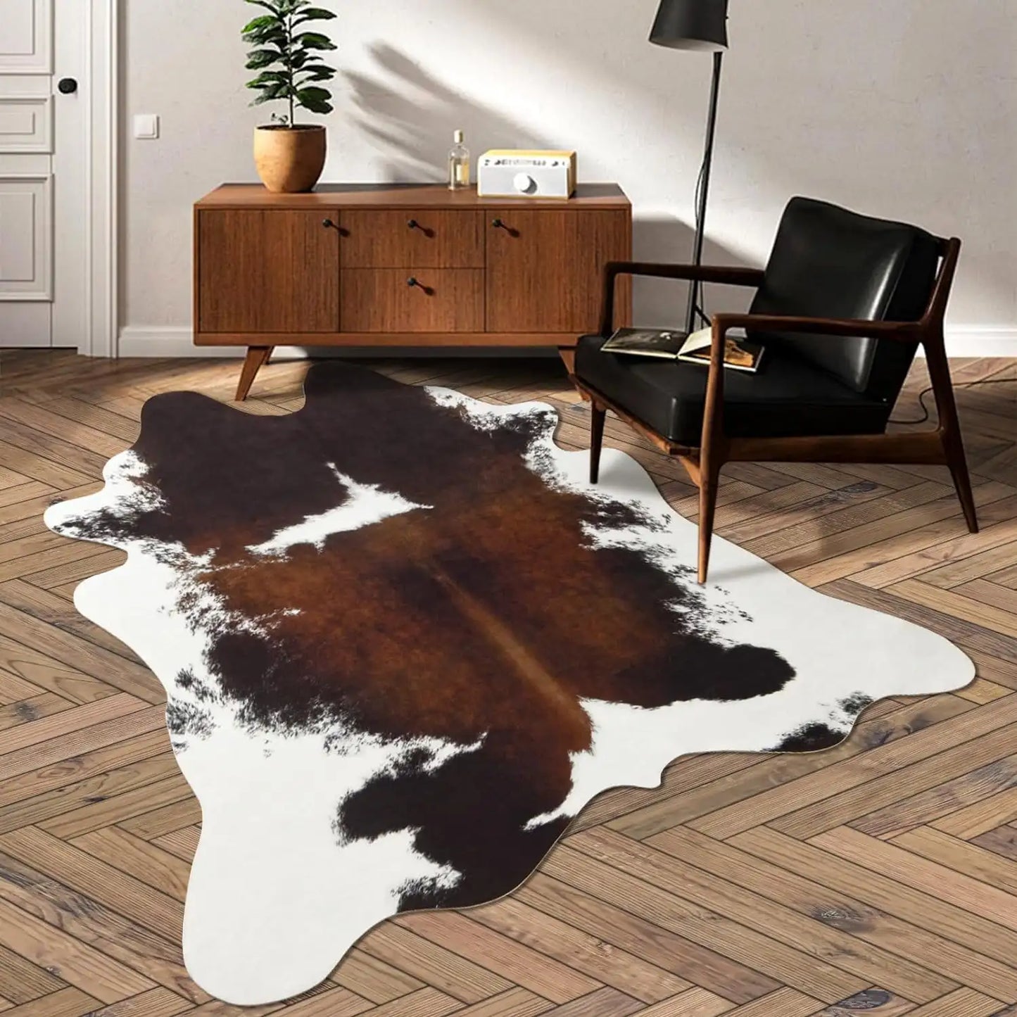 LochasCN American Style Animal Print Faux Fur Rug Decor