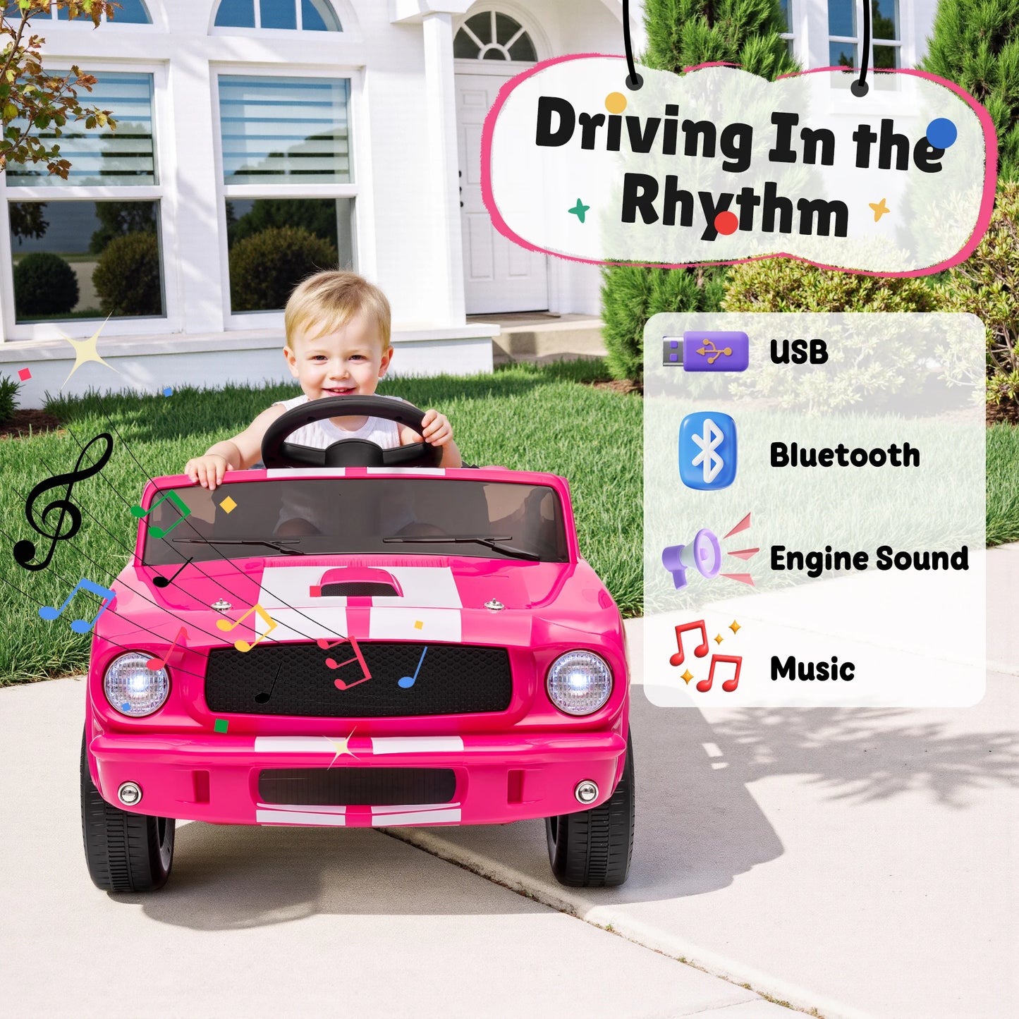 JoyRacer Shelby GT350 Kids Electric Car 12V 2WD Ride On