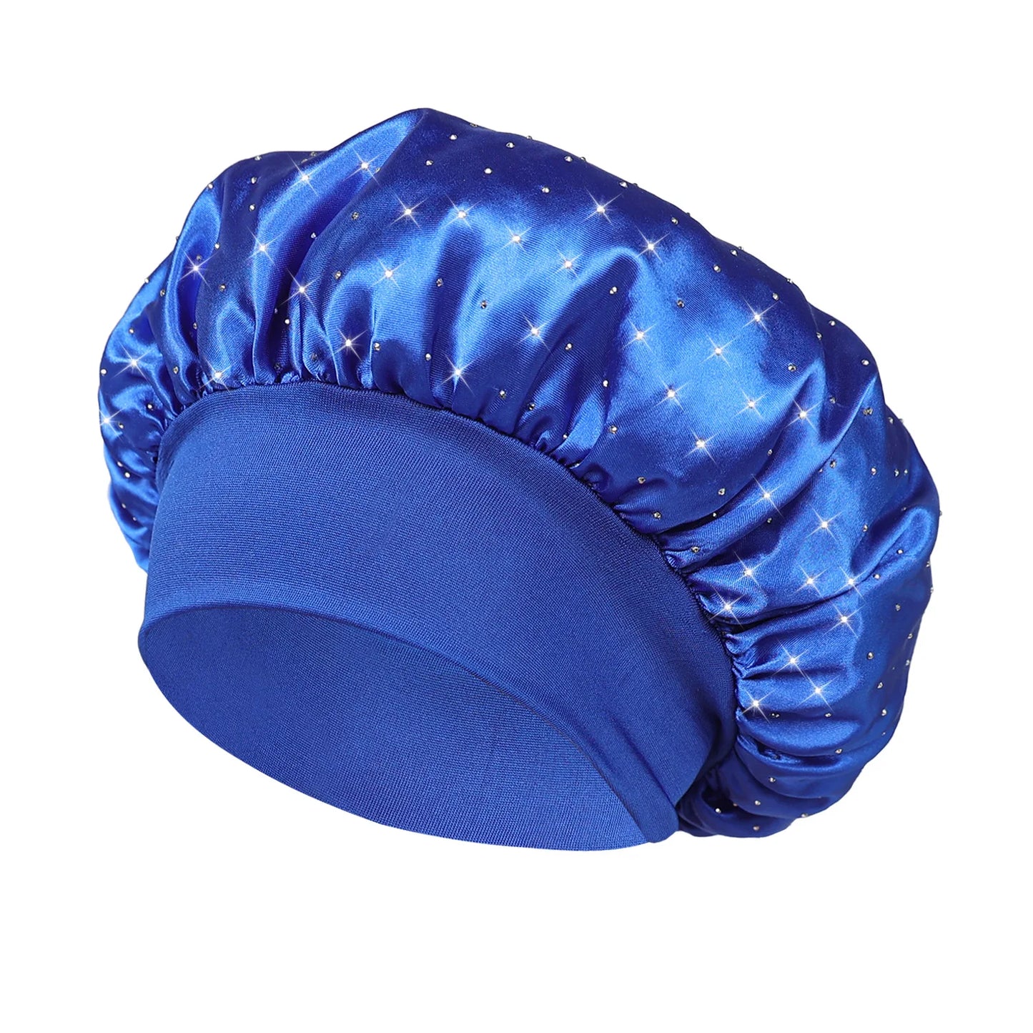 KYDZSWCN Satin Rhinestone Sleep Bonnet Headwrap Wide Band Cap