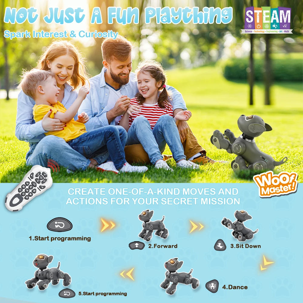 VATOS Robot Dog Toy Voice Remote Control Pet Puppy Kids