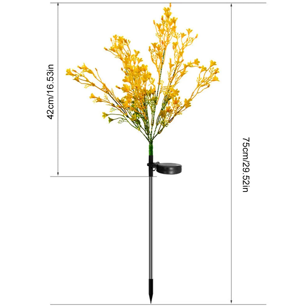 Solar Garden Stake Lights IP65 Waterproof Dusk To Dawn Rape Solar Flowers Outdoor Lamp for Patio Yard Pathway Balcony Decoration