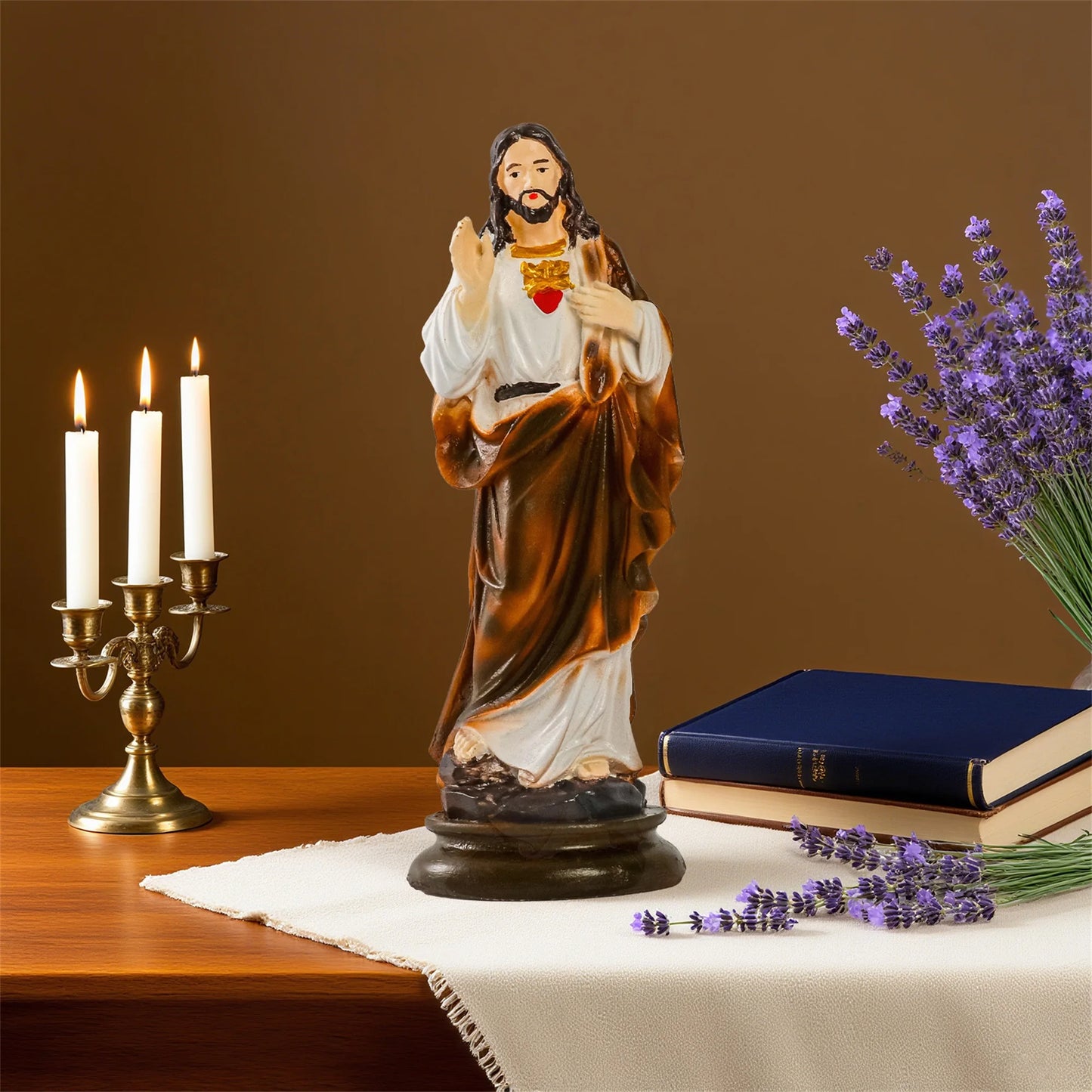 Hign-concerned Virgin Mary Resin Statue for Tabletop Decor
