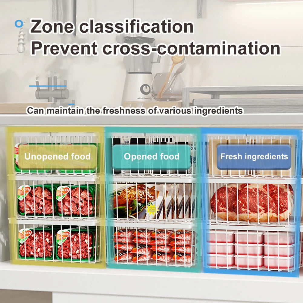 MOJOYCE 4 Pack Stackable Wire Baskets Multiuse Pantry Bins