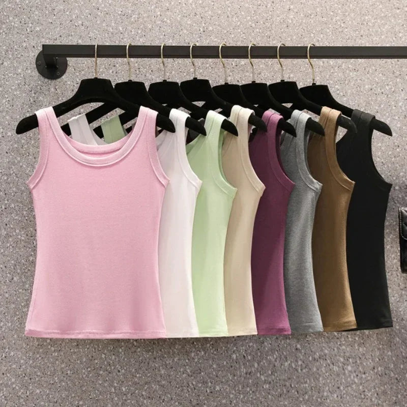 Casual Cotton Tank Top For Women Sleeveless Camisole