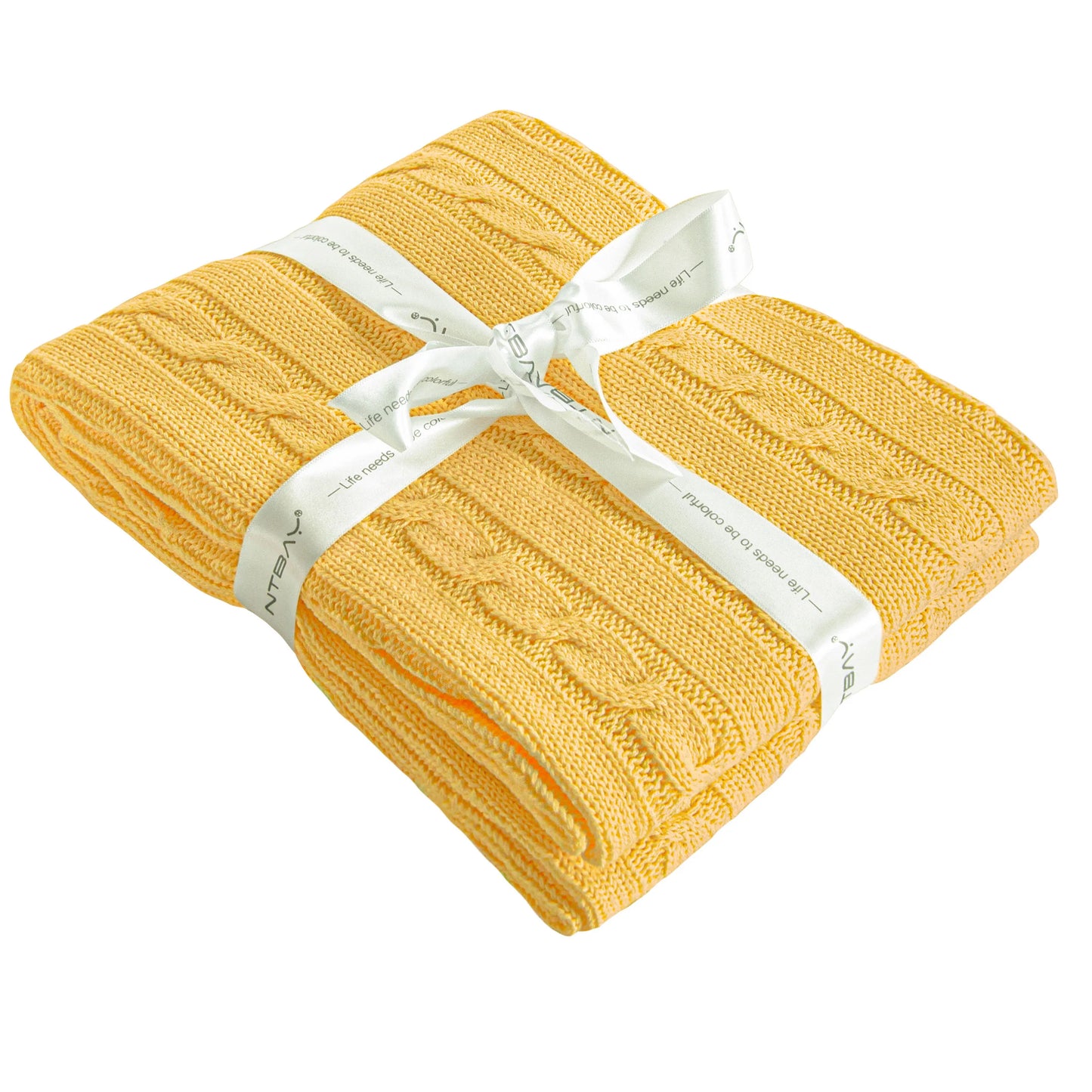 Ntbay 100 Percent Cotton Cable Knit Toddler Blanket Soft Warm Unisex Baby Crib Bedding