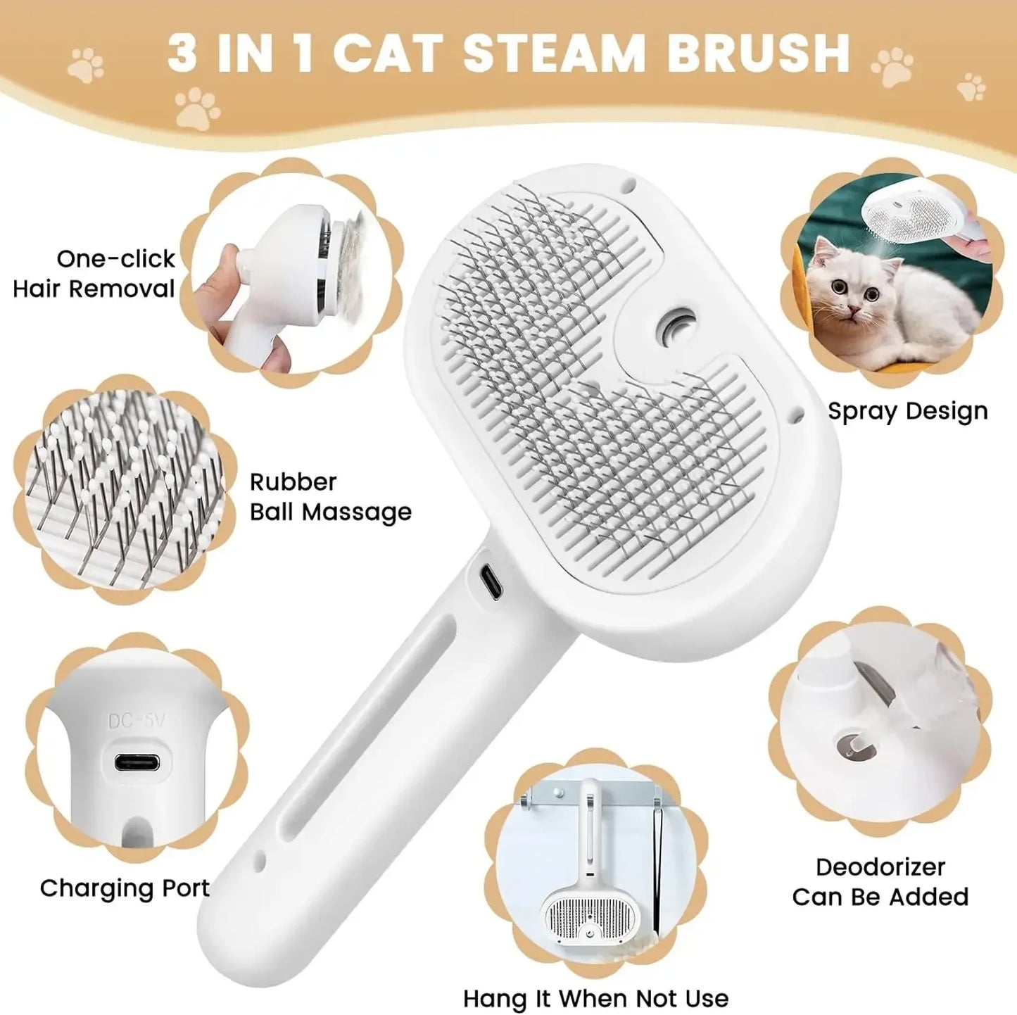 Hign-concerned Dog Cat Comb Self Cleaning Dematting Brush