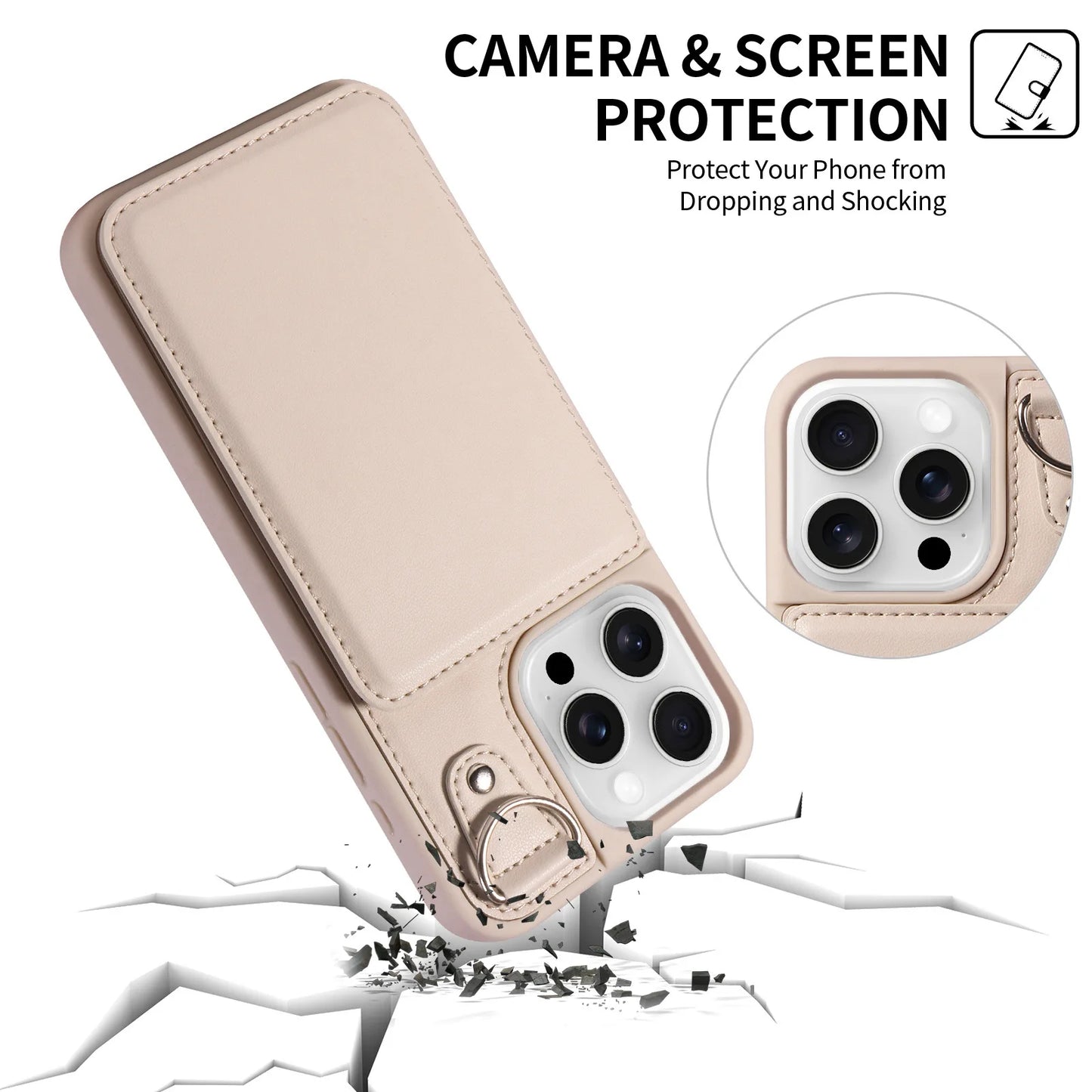 Compatible Apple Crossbody RFID Blocking Card Holder Wallet