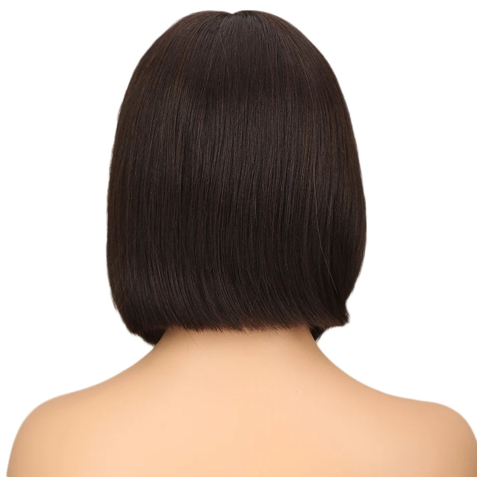 Sleek Straight Bob Remy Human Hair Lace Front Wig Short