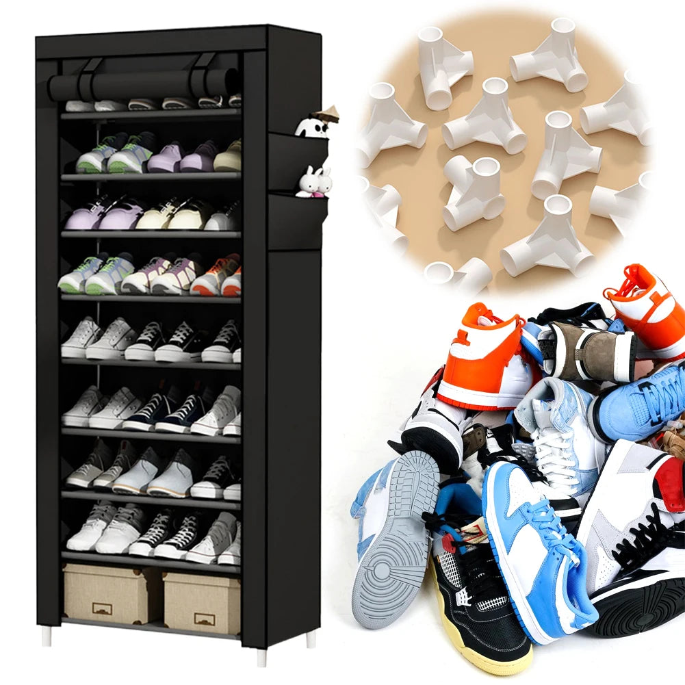 High-concerned 10 Layers Shoes Cabinet Dustproof Storage Rack