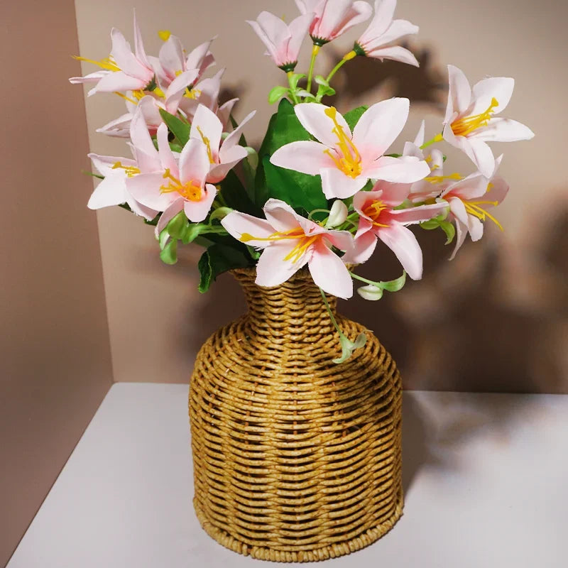 Function Japanese Handwoven Desktop Vase Arrangement Basket Zen Decor