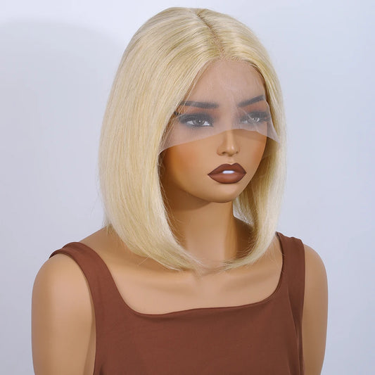 Remy Bob Lace Front Wig Straight Human Hair Lightweight