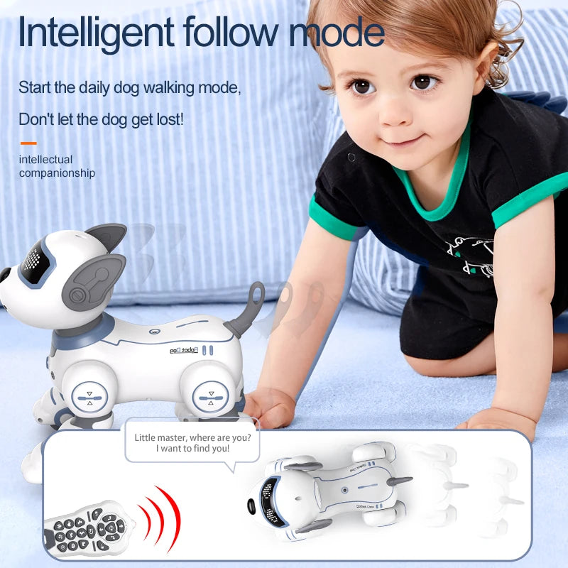 Kelaton RC Robot Dog Voice Command Stunt Toy With Music