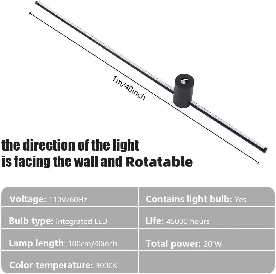 LED Linear Wall Lamp Indoor Waterproof Sconce IP67