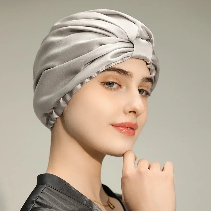Tianjin Mulberry Silk Sleeping Cap Pure Hair Turban