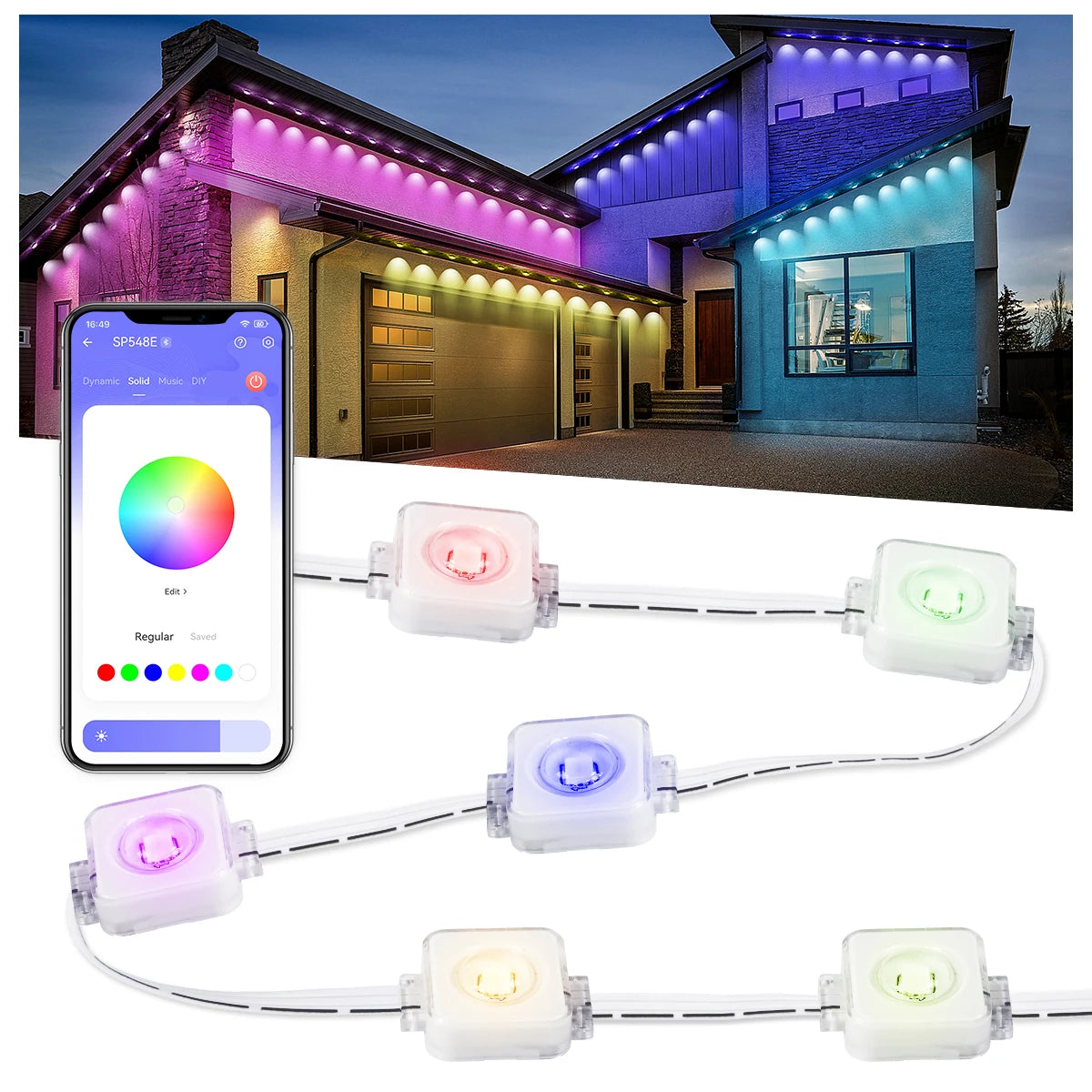 Aiopp Smart RGB Northern Lights Outdoor String Lights IP68