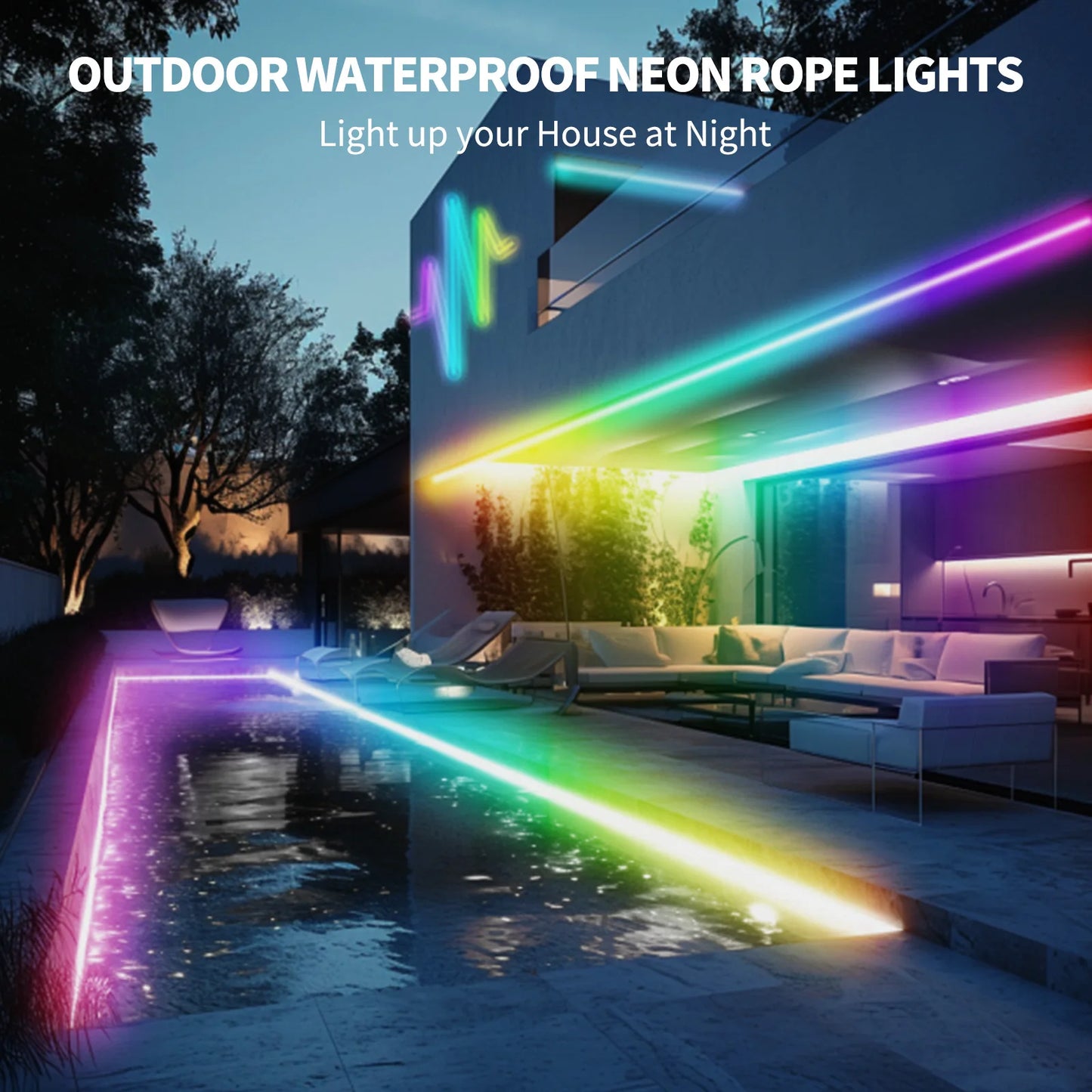 LED Neon RGBIC Lights 8M 16M 72Leds/m LED Lights with RF Remote Bluetooth Flexible Waterproof Music Sync DIY Design Lights Decor