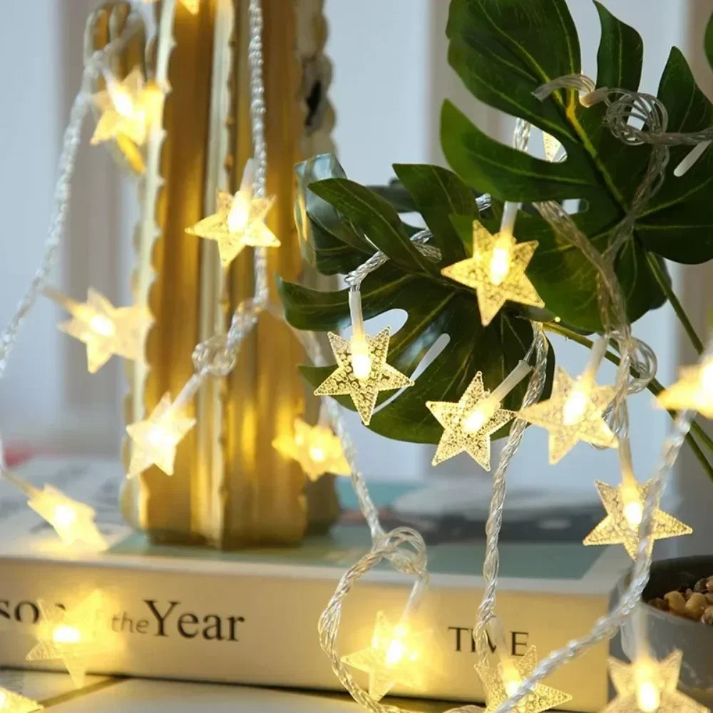 Wedding Garland Lamp LED Twinkle Star String Lights Battery Power Outdoor Garden Camping Party Christmas Bedroom Home Decoration