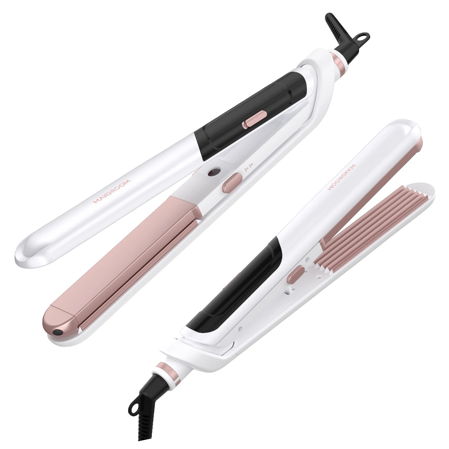 MAXGROOM 3In 1 Professional Hair Straightener Curlering PTC Ceramic Fast Heating Curler Adjustable Temperature Hair Straightener